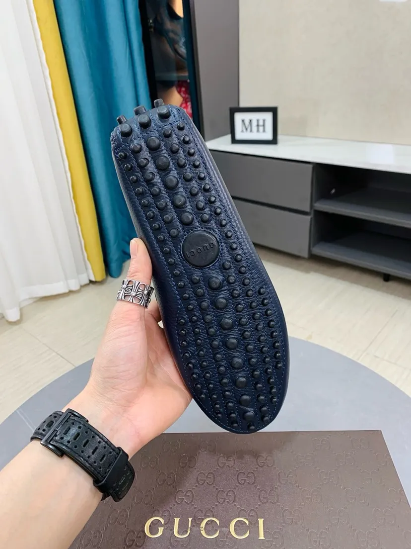 Men's men's shoes 💰458🌹🌹 Comes with packaging [GUCCI Gucci] original men's casual beanie shoes, original Italian imported special material cowhide embossing➕real first-layer sheepskin lining; equipped with precision stitching to highlight low-key luxury. The comfortable sole design maximizes the comfort and anti-slip properties of the shoe. The shoe shape is dignified and the low-key charm is not concealed! Natural and free new urbanism, code number: 38-44